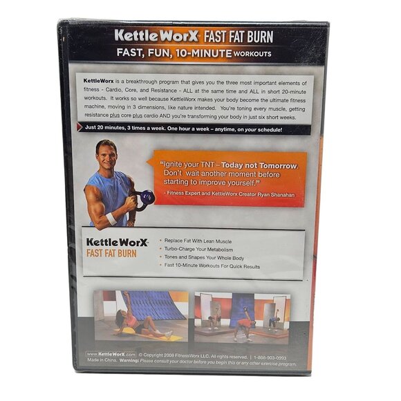 Kettle WorX Workout DVD Set Cardio Core Resistance Fast Fat Burn Core Fast Abs - Picture 7 of 14